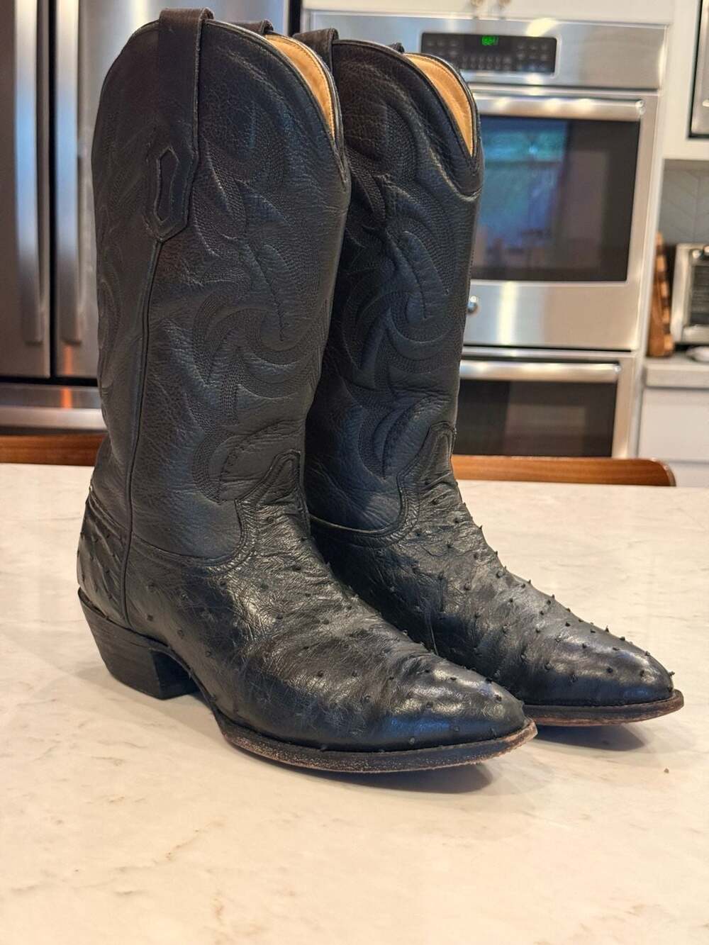 Corral Boots Black Full Quill Ostrich Western Cowboy Boots 10.5D